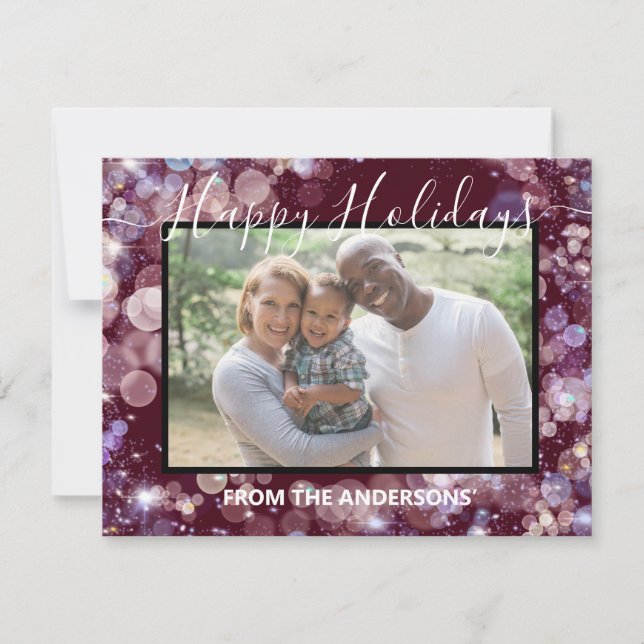 Cartão De Festividades Boas Festas sua foto e mensagem personalizada (Frente)