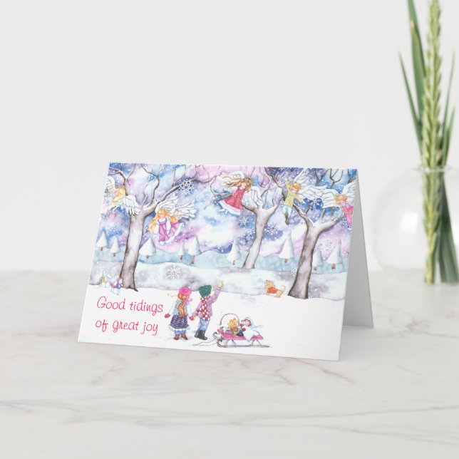 Cartão De Festividades Boas notícias de alegria excelente (Frente)