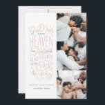 Cartão De Festividades Boas notícias do céu<br><div class="desc">Um cartão fotográfico de Natal com letras de palavras religiosas.</div>