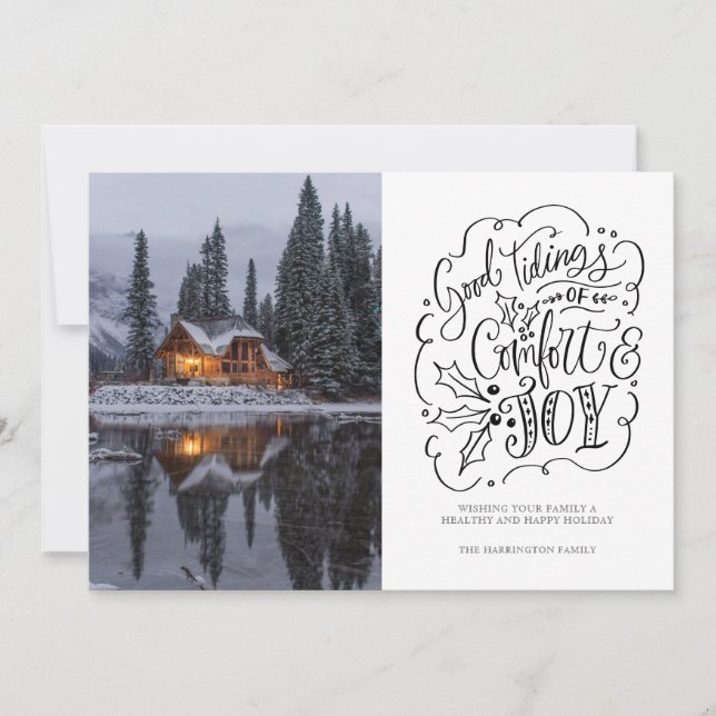 Cartão De Festividades Boas Palavras De Conforto E Alegria (Frente)