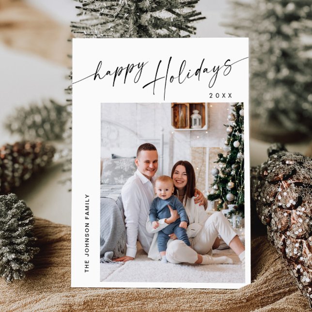 Cartão De Festividades Boas saudações de Natal da Elegante Na moda PHOTO (Criador carregado)