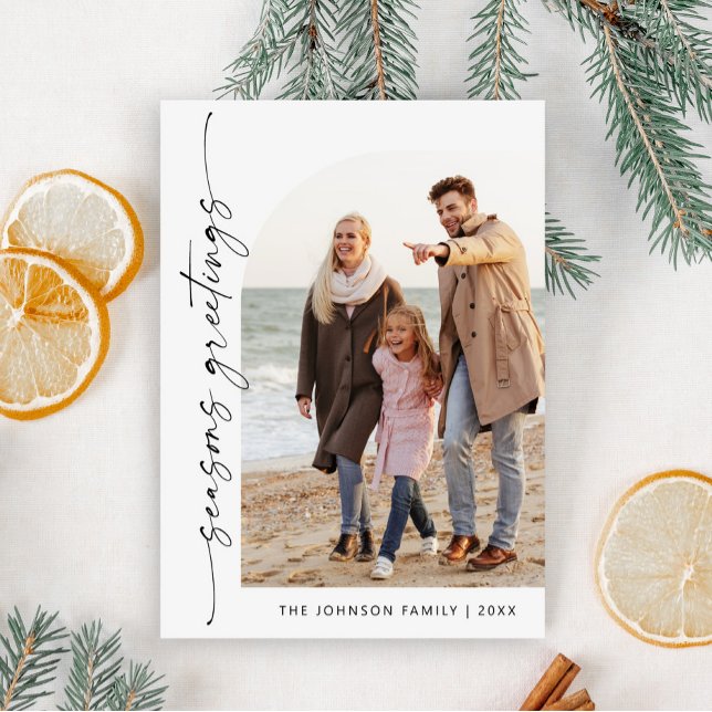 Cartão De Festividades Boas saudações de Natal da Elegante Na moda PHOTO (Criador carregado)