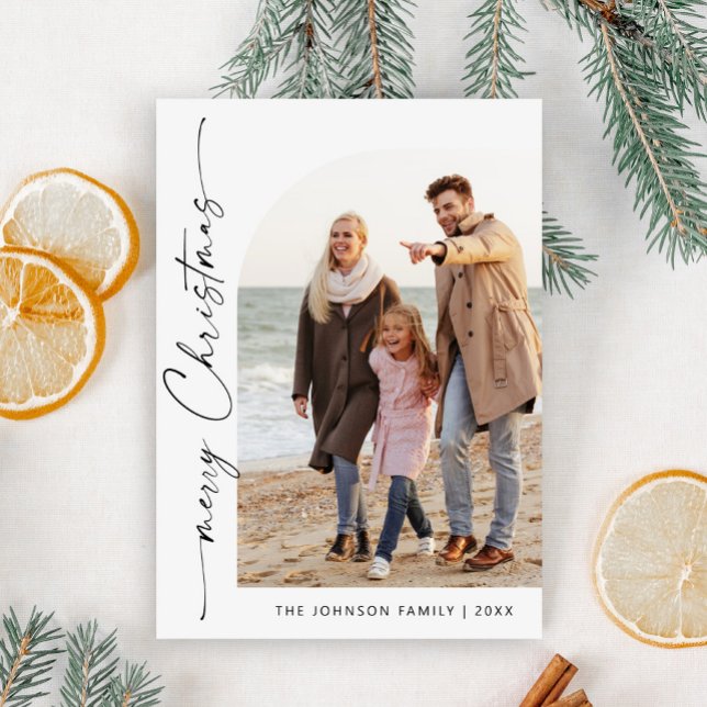 Cartão De Festividades Boas saudações de Natal da Elegante Na moda PHOTO (Criador carregado)