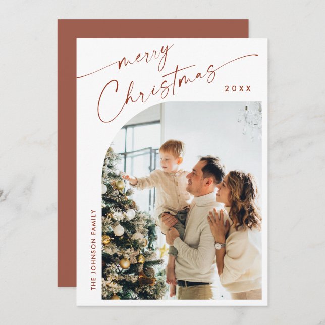 Cartão De Festividades Boas saudações de Natal da Elegante Na moda PHOTO (Frente/Verso)