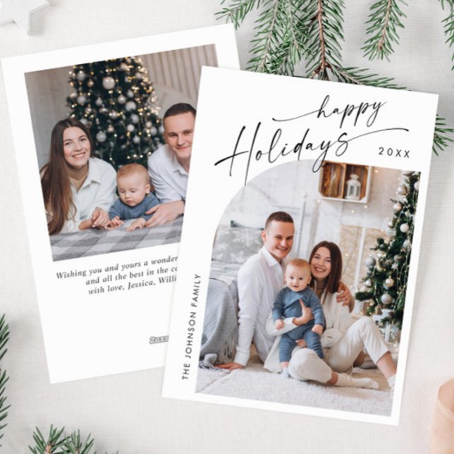 Cartão De Festividades Boas saudações de Natal do Elegante Na moda 2 FOTO (Criador carregado)