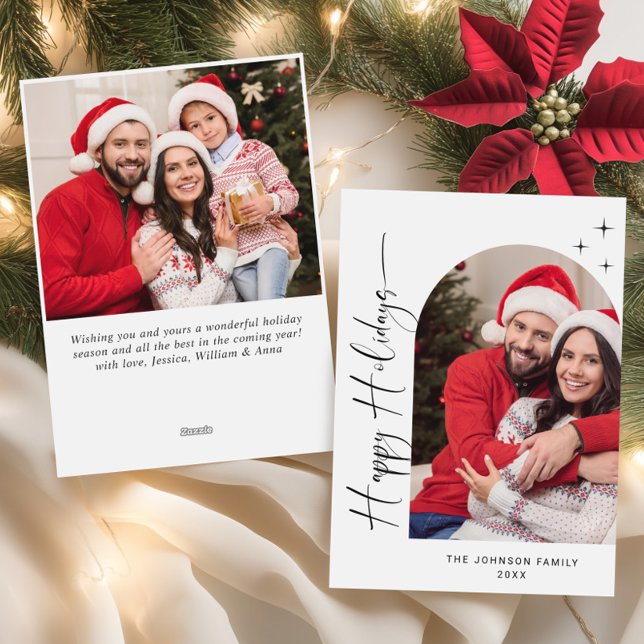 Cartão De Festividades Boas saudações de Natal do Elegante Na moda 2 FOTO (Criador carregado)