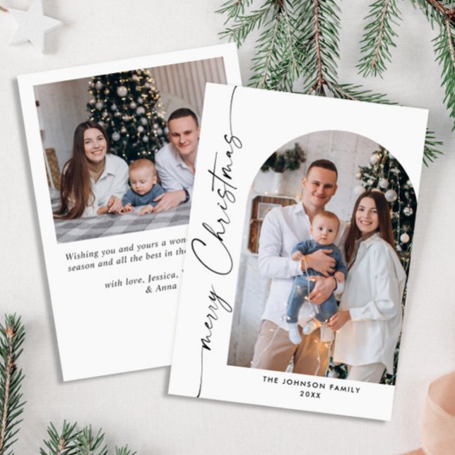 Cartão De Festividades Boas saudações de Natal do Elegante Na moda 2 FOTO (Criador carregado)