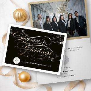 Cartão De Festividades Boas-vindas da temporada: Elegante Dourado Script