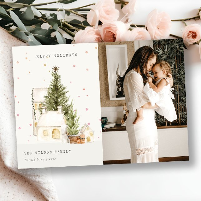 Cartão De Festividades Boas-vindas de árvores de neve (Criador carregado)