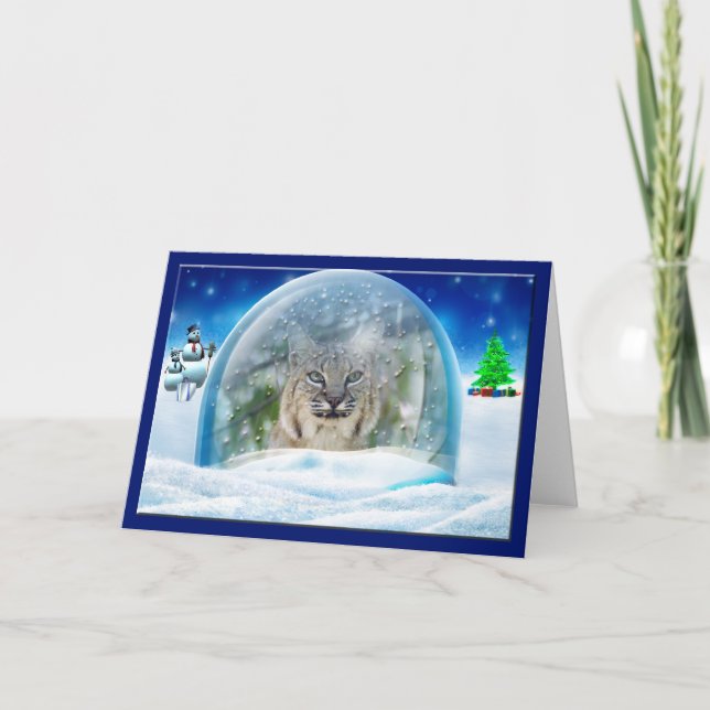 Cartão De Festividades Bobcat Christmas Greeting Card (Frente)