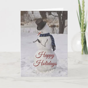 CARTÃO DE FESTIVIDADES BOBO/DOCE ESTE BONECDO DE NEVE DIZ FELIZ NATAL HOL