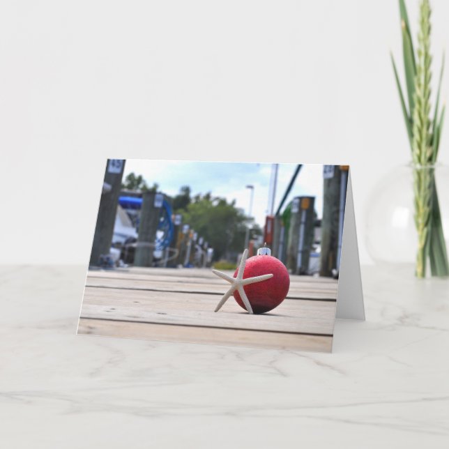 Cartão De Festividades Boca Náutica com Ornamentos (Frente)