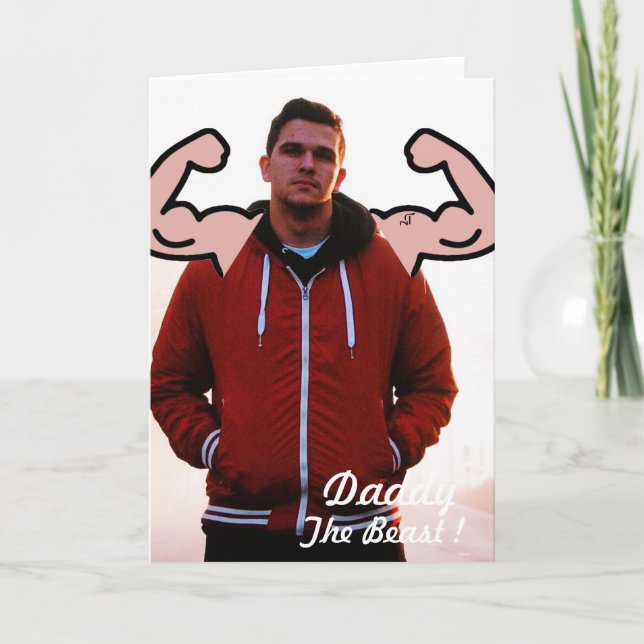 Cartão De Festividades BodyBuilder Muscles Malhação desportiva - Sua Foto (Frente)