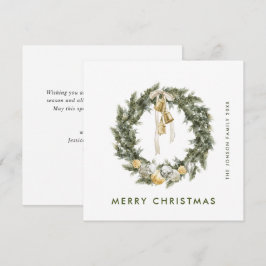 Cartão De Festividades Boêmia Elegante Saudação Pine Wreath