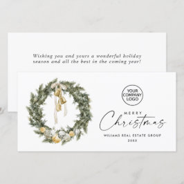 Cartão De Festividades Bohemian Christmas Wreath Corporate Saudação