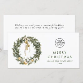 Cartão De Festividades Bohemian Christmas Wreath Corporate Saudação