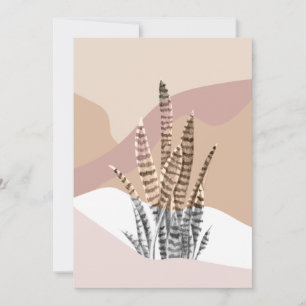 Cartão De Festividades Boho Abstrato Moderno Suculento