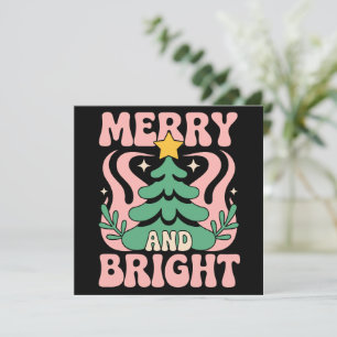 Cartão De Festividades Boho Alegre e Brilhante Floral Personalizado Natal