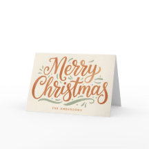 Boho Earthy Script Merry Christmas