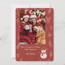 Boho Floral Vermelho Personalizado Natal