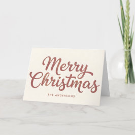 Cartão De Festividades Boho Minimal Script Feliz Natal