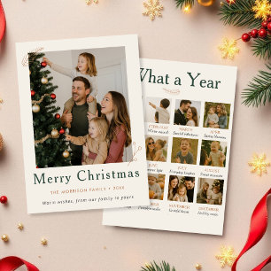 Cartão De Festividades Boho Photo Collage What a Year Family Christmas