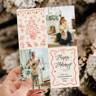 Cartão De Festividades Boho Quirky Coquette Arcos Felizes Férias 2 Foto