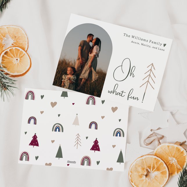 Cartão De Festividades Boho Rainbow e Hearts Arch Oh Que Foto Divertida (Criador carregado)