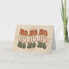 Cartão De Festividades Boho Retro Ho Ho Ho Christmas