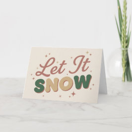 Cartão De Festividades Boho Retro Let It Snow Christmas