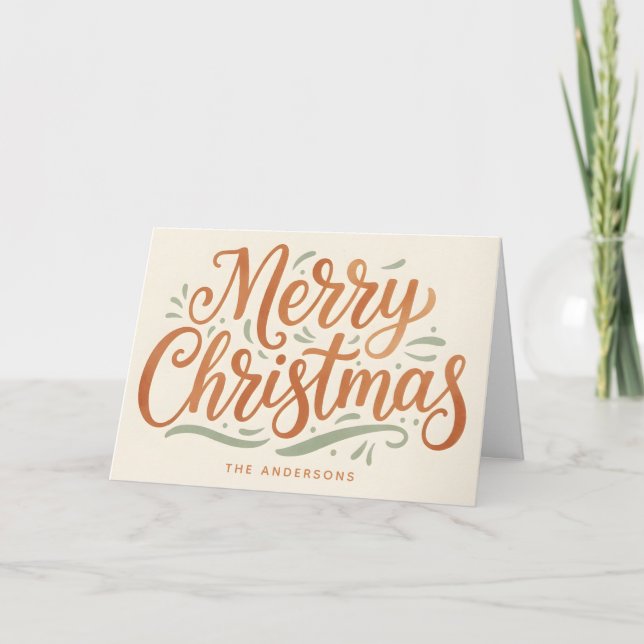 Cartão De Festividades Boho Terra Natal Feliz Natal (Frente)
