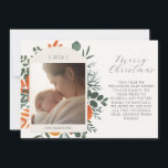 Cartão De Festividades Boho Winter Floral Long Message Christmas<br><div class="desc">Terracotta e sotaque floral teal dão a esses cartões de Natal coloridos creme uma elegância clássica. Use o recurso de personalização para editar os detalhes e adicionar uma mensagem ou atualização de família.</div>