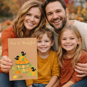 Cartão De Festividades Boinas e Pássaros de Ação de Graças