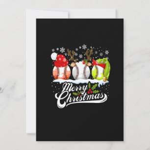 Cartão De Festividades Bola de Beisebol de Natal Chapéu do Papai Noel Elf