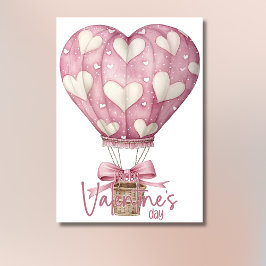Cartão De Festividades Bola de coração macio rosa Feliz Dia dos Namorados