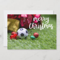 Bola de futebol com decoração de Natal Feliz
