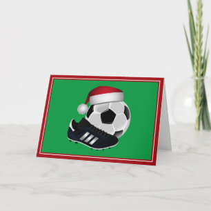 Cartão De Festividades Bola de Futebol e Sapato de Natal