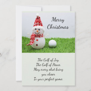 Cartão De Festividades Bola de golfe com Feriado de Natal de Snowman