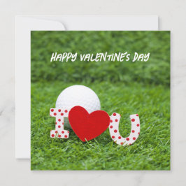 Cartão De Festividades Bola de golfe Eu amo você verde Feliz Dia dos Nam