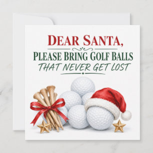 Cartão De Festividades Bola de Golfe Natalícia com Chapéu de Papai Noel