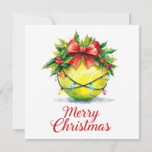 Cartão De Festividades Bola de Tênis Feliz Natal Feriado 