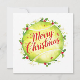 Cartão De Festividades Bola de Tênis Feliz Natal Feriado 