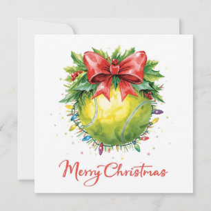Cartão De Festividades Bola de Tênis Feliz Natal Feriado