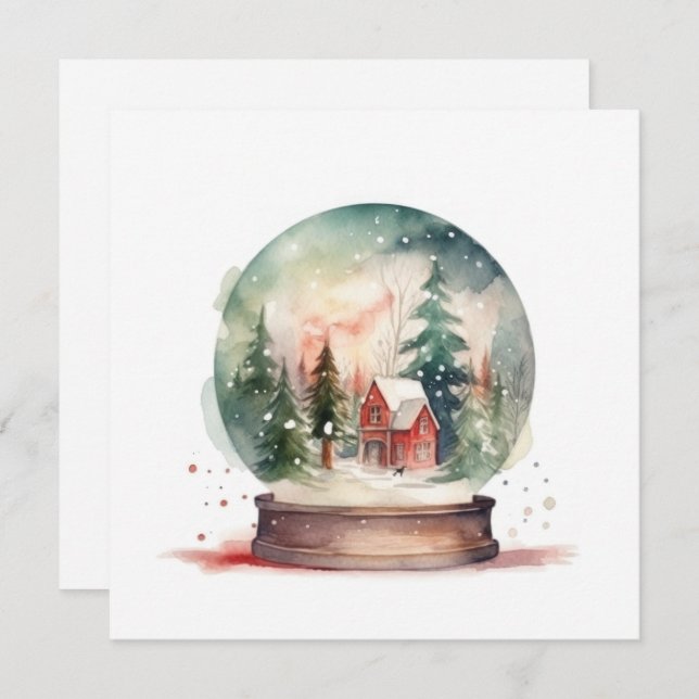 Cartão De Festividades Bola de Vidro da Neve Winter Wonderland Natal (Frente/Verso)