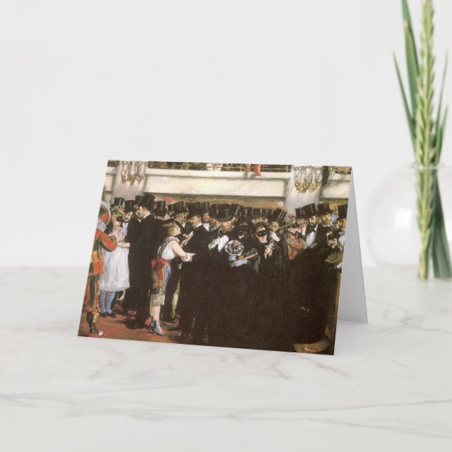 Cartão De Festividades Bola mascarada na ópera de Edouard Manet (Frente)