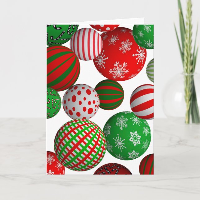 Cartão De Festividades Bolas de Natal (Frente)