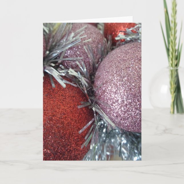 Cartão De Festividades Bolas de Natal (Frente)