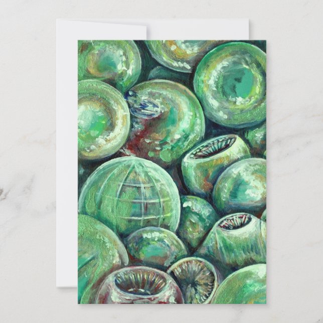 Cartão De Festividades Bolas de Natal Verdes (Frente)