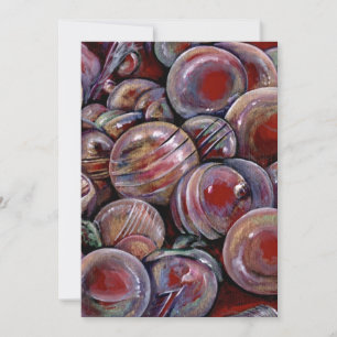 Cartão De Festividades Bolas de Natal Vermelhas