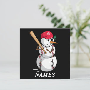 Cartão De Festividades Bolas de Neve de Beisebol com Nome Personalizado N
